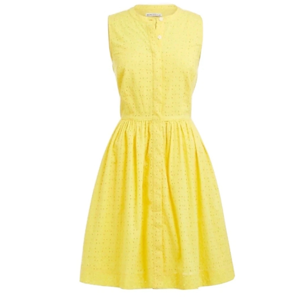 J Crew Yellow Eyelet Shirtdress Size 12 EUC! NO FLAWS!HAS POCKETS